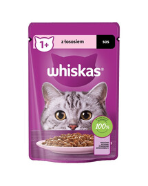 WHISKAS Adult sáček 85g vlhkého krmiva pro kočky s lososovou omáčkou pro dospělé kočky
