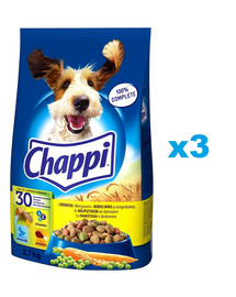 CHAPPI Granule s drůbežím masem 3x2,7 kg pro dospělé psy