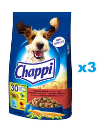 CHAPPI Granule s hovězím masem 3x2,7 kg pro dospělé psy