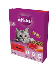 WHISKAS Adult 300g suché krmivo pro dospělé kočky s lahodným hovězím masem