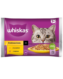 WHISKAS Adult sáček 85 g Poultry Feast mokré krmivo pro dospělé kočky v omáčce s: kuřecím masem, krůtím masem