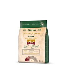 FITMIN Dog Nutritional Programme Medium Maxi Puppy Lamb&Beef 2,5 kg krmivo pro štěňata středních a velkých plemen