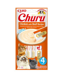 INABA Churu Chicken with beef 4x14g s kuřecím a hovězím masem
