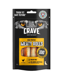 CRAVE Meaty Rolls Kuřecí 8x50g proteinový pamlsek bez obilovin pro dospělé psy