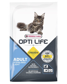 VERSELE-LAGA Opti Life Cat Sterlised/Light Chicken 7.5 kg pro sterilizované kočky