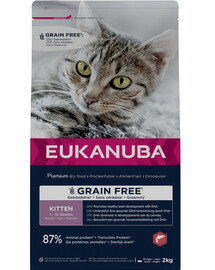 EUKANUBA Grain Free Kitten Losos 2 kg pro rostoucí koťata