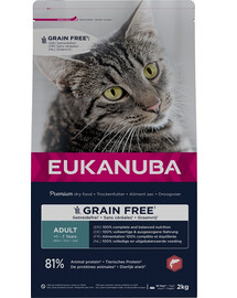 EUKANUBA Grain Free Adult Losos 2 kg pro dospělé kočky