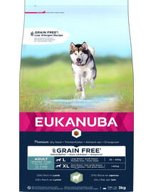 EUKANUBA Grain Free L Adult Jehněčí 3 kg pro dospělé psy velkých plemen