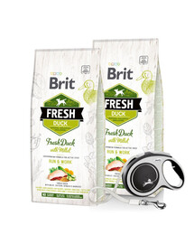BRIT Fresh Duck & Millet Adult Run & Work 2 x 12 kg + FLEXI New Comfort L Tape 8 m ZDARMA