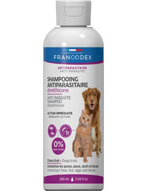 FRANCODEX Šampon pro psy a kočky proti parazitům, s dimetikonem 200 ml