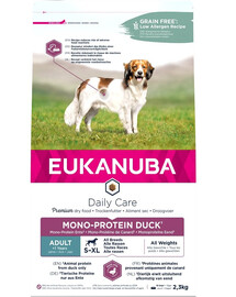 EUKANUBA Daily Care S-XL Adult Kachna 2,3 kg monoproteinového krmiva pro dospělé psy
