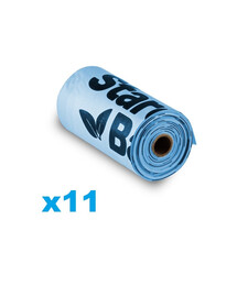 STARCH BAG BIO sáčky na exkrementy 11 rolí x 15 ks., modré