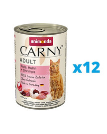 ANIMONDA Carny Cat Adult hovězí,krůta & krevety 12 x 400 g