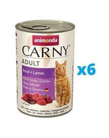 ANIMONDA Carny Adult hovězí & jehněčí 6 x 400 g