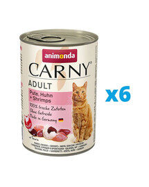 ANIMONDA Carny Cat Adult hovězí,krůta & krevety 6 x 400 g