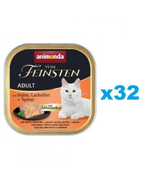 ANIMONDA Vom Feinsten Pate Kuřecí, Losos se špenátem 32x100g