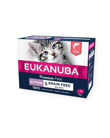 EUKANUBA Grain Free Kitten Paštika pro koťata Losos 12 x 85 g