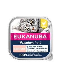 EUKANUBA Grain Free Senior Monoproteinová paštika pro starší kočky Kuřecí 16 x 85 g