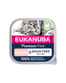 EUKANUBA Grain Free Senior Paštika pro starší kočky Jehněčí 16 x 85 g
