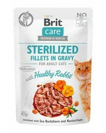 BRIT Care Sterilised Fillets in gravy 24 x 85 g králík v omáčce pro kastrované kočky