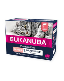 EUKANUBA Grain Free Senior Paštika pro starší kočky Losos 12 x 85 g