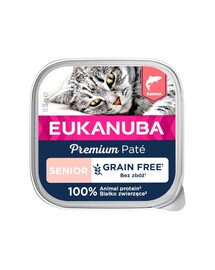 EUKANUBA Grain Free Senior Paštika pro starší kočky Losos 16 x 85 g