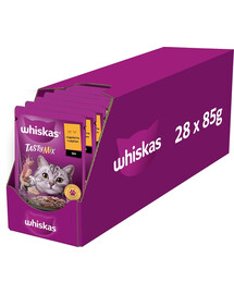 WHISKAS Adult 28x85g vlhké krmivo pro dospělé kočky v omáčce s jehněčím a krůtím masem