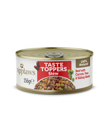 APPLAWS Dog Taste Toppers Stew Beef, Carrots, Peas 12 x 156 g
