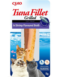 INABA Tuna fillet in shrimp broth 15g filet z tuňáka ve vývaru s krevetovou příchutí pro kočky