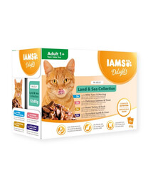 IAMS Cat Delights Adult All Breeds Land&Sea In Jelly Pouch 12 X 85 g
