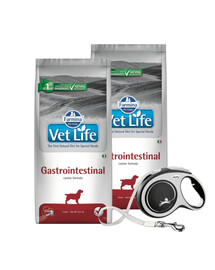 FARMINA Vet Life Gastrointestinal Dog 12 kg + FLEXI New Comfort L Tape 8 m ZDARMA
