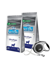 FARMINA Vet Life Ultrahypo Dog 2 x 12 kg  + FLEXI New Comfort L Tape 8 m ZDARMA