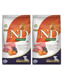 N&D Dog Pumpkin GrainFree Lamb & Blueberry Puppy Mini  2 x 7 kg
