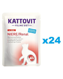 KATTOVIT Feline Diet Niere/Renal Hovězí 24 x 85 g