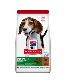 HILL'S Science Plan Puppy <1 Medium breed sucha karma z ryżem i jagnięciną 14 kg + 3 puszki GRATIS
