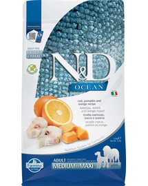N&D GrainFree Ocean Adult M/L Codfish & Pumpkin & Orange 2,5 kg