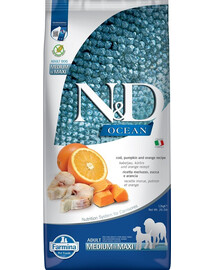 N&D GrainFree Ocean Adult M/L Codfish & Pumpkin & Orange 12 kg