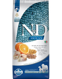 N&D OCEAN DOG Low Grain Adult M/L Codfish & Orange 12kg