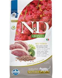 N&D Quinoa Cat Neutered Duck &Broccoli&Asparagus 1,5 kg