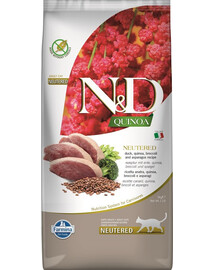 FARMINA N&D Quinoa Cat Duck, Brocolli & Asparagus Neutered Adult 5 kg