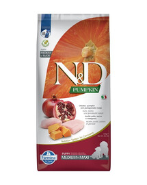 N&D Pumpkin Dog Puppy M/L Chicken & Pomegranate12 kg