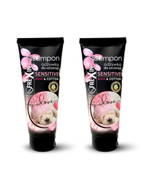 FREXIN Sensitive Šampón s kondicionérem pro štěňata Růže & bavlna 2x220 g