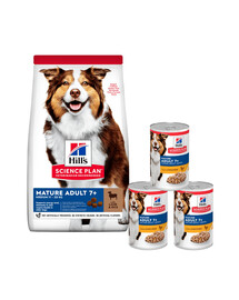 HILL'S Science Plan Canine Mature Adult Lamb & Rice 14 kg + 3 konzervy ZDARMA