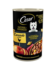 CESAR 24x400g omáčková konzerva s kuřecím masem, mrkví, celozrnnými těstovinami a jablkem