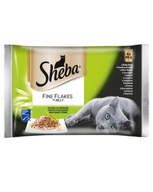 SHEBA Fine Flakes Delicacy Jelly Mix příchutí  13x4x85g