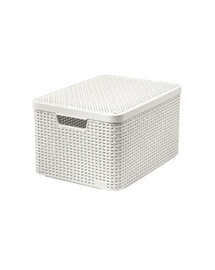 CURVER Košík STYLE L, umělý ratan, s víkem, 30 l, krémový