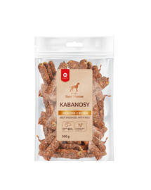 MACED Super Premium Hovězí kabanosy s rýží Ekonomy Pack 500 g