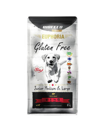 BIOFEED EUPHORIA Gluten Free s hovězím masem pro psy velkých plemen 12 kg