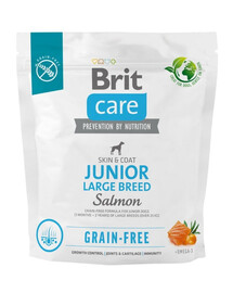 BRIT Care Grain-free Junior Large Breed suché krmivo s lososem 1 kg