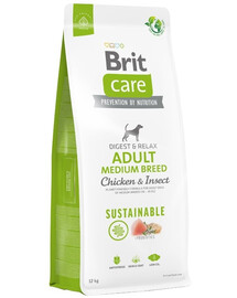 BRIT Care Sustainable Adult Medium Breed Chicken & Insect 12kg + 2 kg ZDARMA